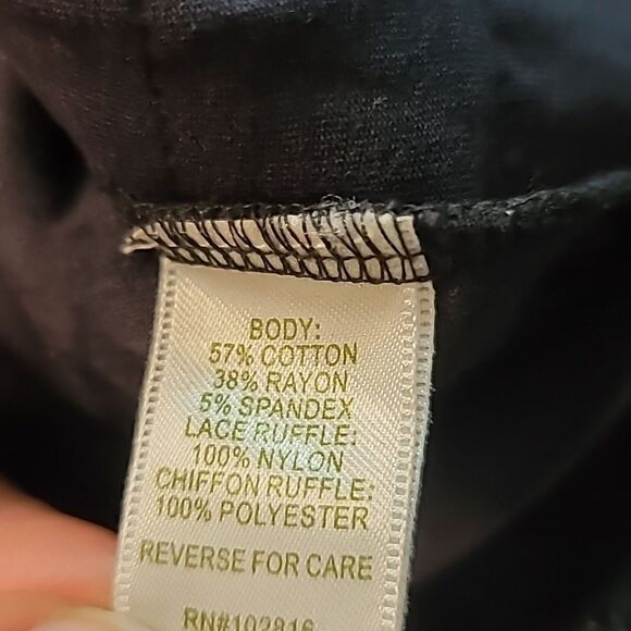 Garnet Hill Cotton Lace Black Frill Tiered Dress - Picture 13 of 13